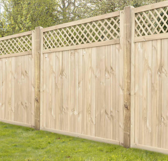 Timber fence with trellis top for extra privacy and climbing plants